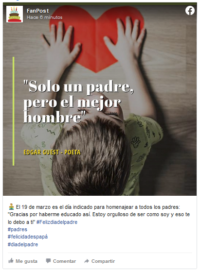 Publicación en redes para el Día del Padre