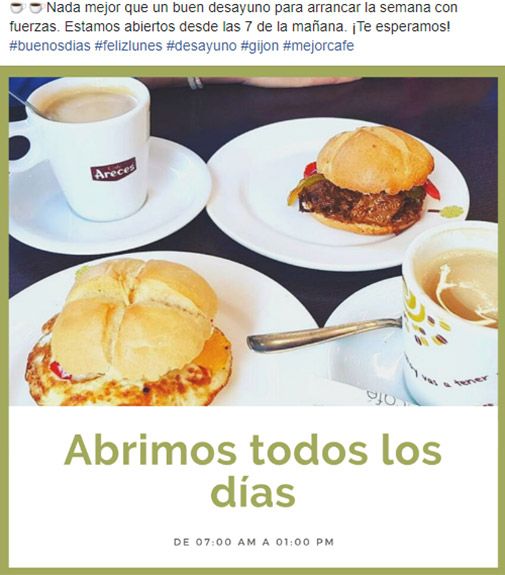 Contenido corporativo desayuno